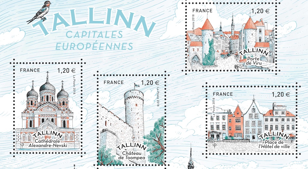 Une série de timbres français sur Tallinn