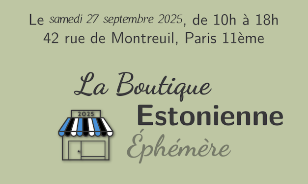 Boutique estonienne éphémère à Paris le 27 septembre