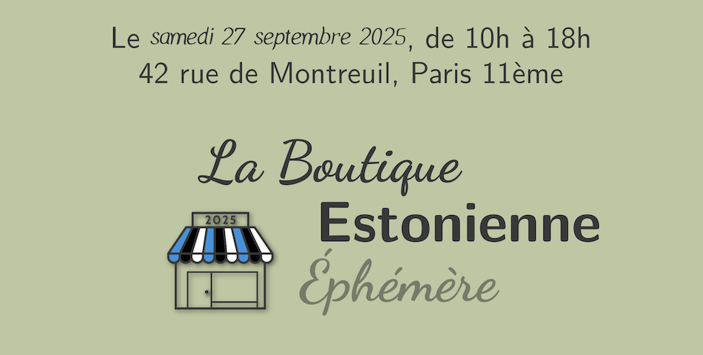 Boutique estonienne éphémère à Paris le 27 septembre
